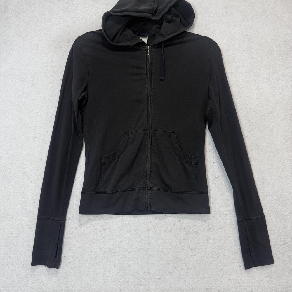 Patagonia Hoodie Womens Small Black Full Zip Lightweight Knit Pockets Hiking